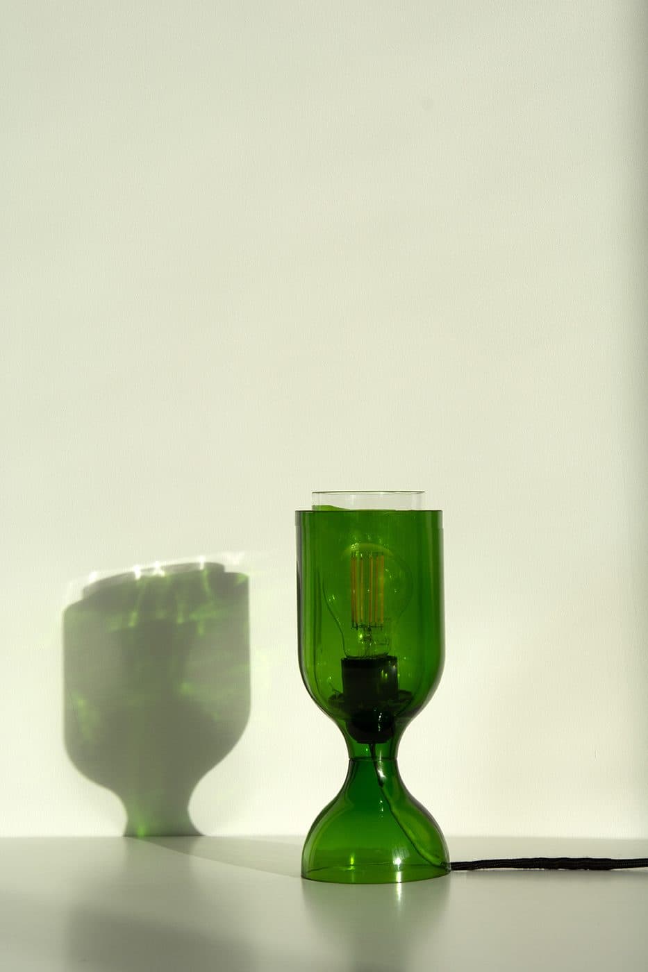 Lampe à poser en bouteille de verre recyclé