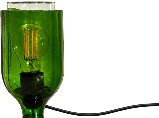 Lampe à poser OH WOW en bouteille de verre recyclé